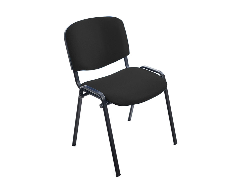 ROCADA - SILLA CONFIDENTE ESTRUCTURA METALICA TAPIZADA EN TELA IGNIFUGA NEGRA 57X81X48 CM (Ref.RD-965/4)