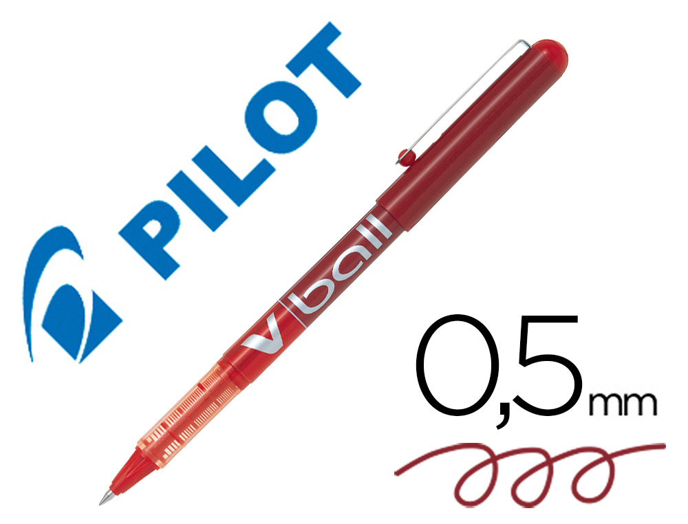 PILOT - Roller V-Ball 05 Rojo Trazo 0,3mm Tinta liquida (Ref.BL-VB5-R / NVBR)