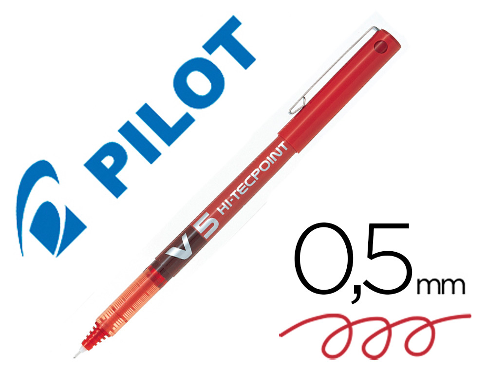 PILOT - Roller V5 Rojo Trazo 0,3mm Tinta liquida (Ref.BX-V5-R / NV5R)
