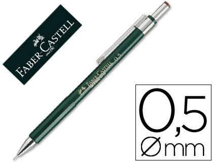 FABER CASTELL - Portaminas retractil TK-Fine Tecnico recargable Trazo 0.5mm HB Puntera metálica (Ref.136500)