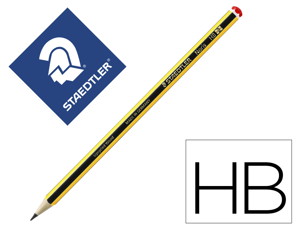 STAEDTLER - Lapiz Noris Madera HB Grafito Sin goma Hexagonal (Ref.120-2)