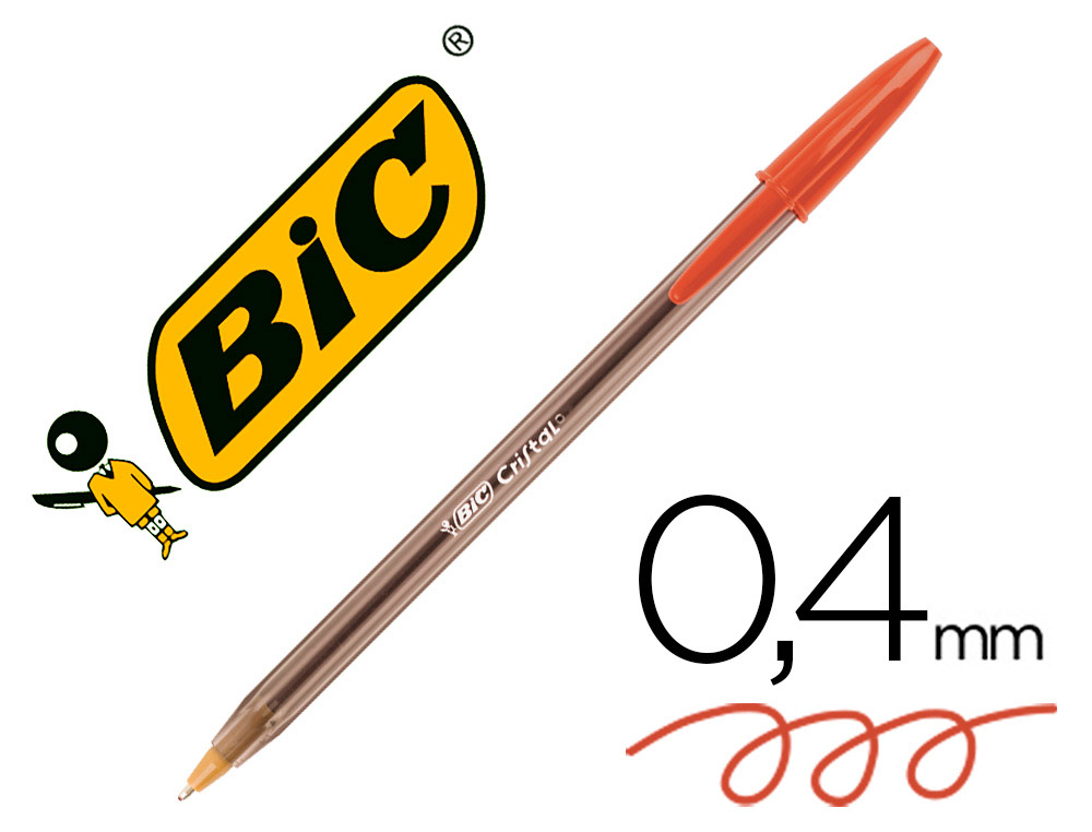 BIC - Boligrafo Cristal Rojo Trazo 0.4 mm (Ref.8373619)