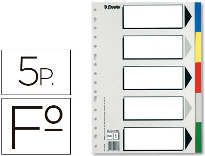 ESSELTE - Separadores 5 posiciones Folio (Ref.11609)