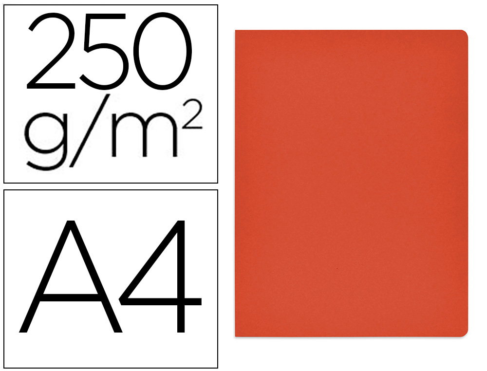 GIO - Subcarpetas Caja 50 ud Folio Cartulina Rojo 250 G 400018832 (Ref.400040487)