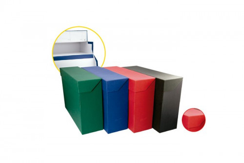 MARIOLA - Caja TRANSFERENCIA CARTÓN FORRADO EN GELTEX FOLIO 390X255X110 MM COLOR AZUL (Ref.16851)
