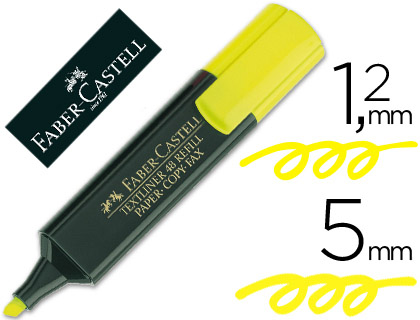 FABER CASTELL - Marcador fluorescente TEXTLINER 48 AMARILLO Punta Biselada (Ref.154807)