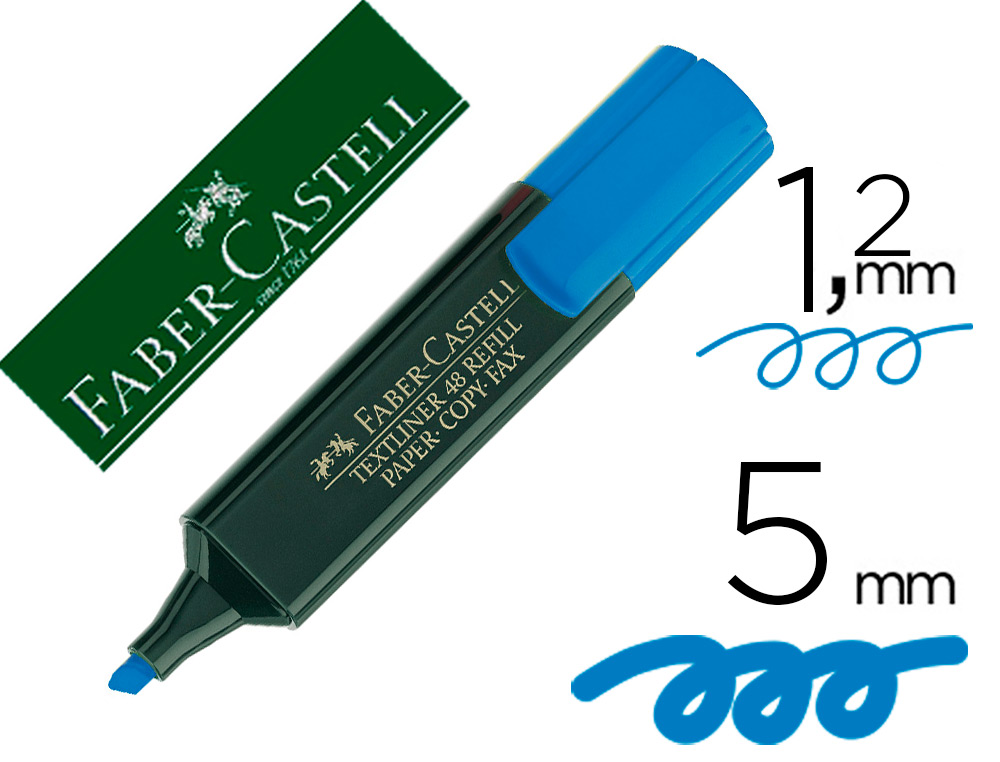 FABER CASTELL - Marcador fluorescente TEXTLINER 48 AZUL - Punta biselada (Ref.154851)