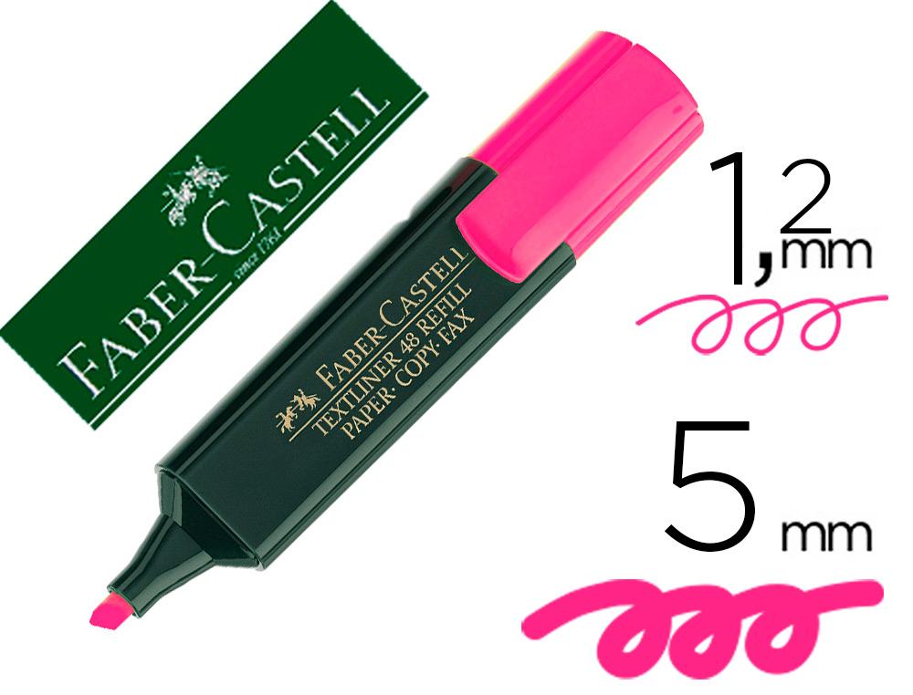 FABER CASTELL - Marcador fluorescente TEXTLINER 48 Rosa (Ref.154828)
