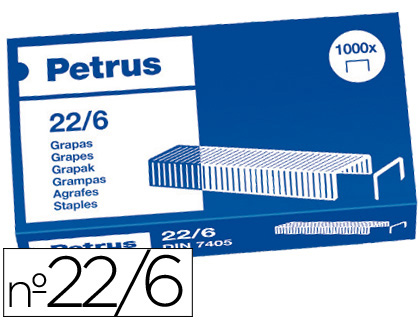 PETRUS - Grapas 1000 Ud 22/6 Cobreada (Ref.55721)