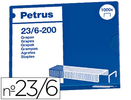 PETRUS - Grapas 1000 Ud 23/6 Cobreada (Ref.23600)