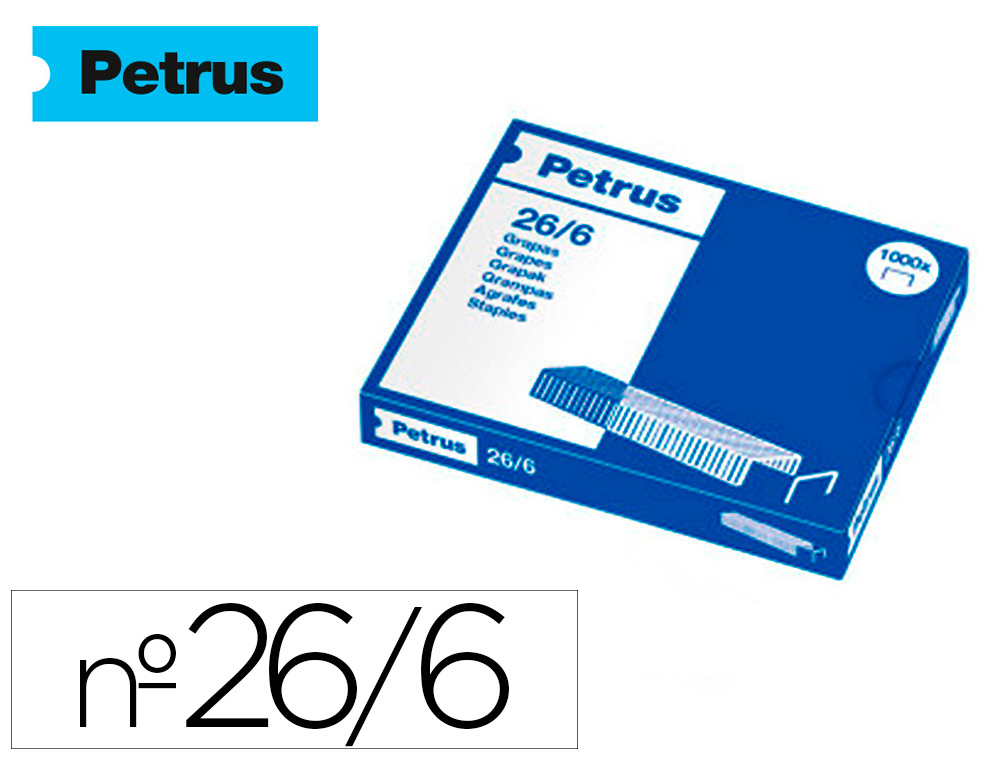 PETRUS - Grapas 1000 Ud 26/6 Galvanizada (Ref.55711)