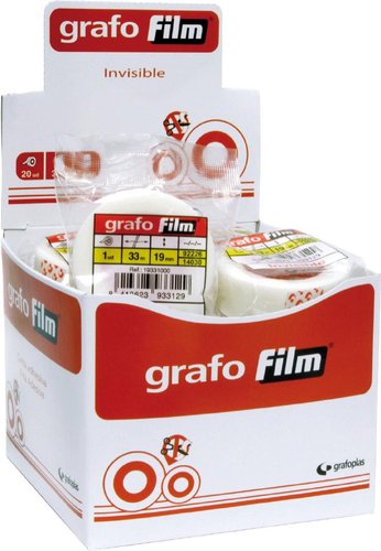 GRAFOPLÁS - CINTA ADHESIVA INVISIBLE rollo 33x19 (Ref.19331000)