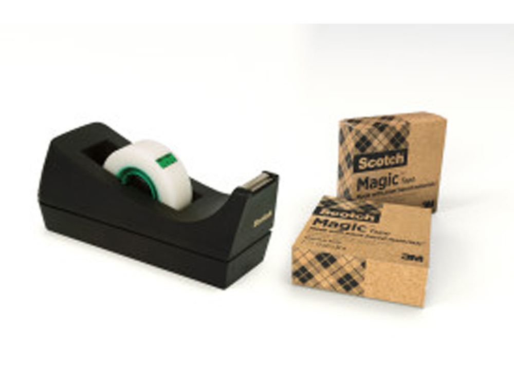 SCOTCH - Pack 3 cintas adhesivas invisible Magic 900 19 mmx33m.Dispensador de regalo C38 9-1933R3C38 (Ref.70005258747)