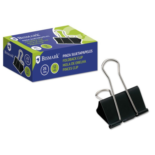 BISMARK - Caja 12 PINZAS PALA ABATIBLE 25mm (Ref.321723)