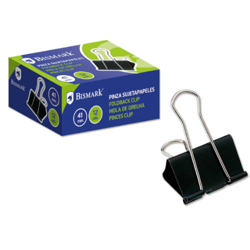 BISMARK - Caja 12 PINZAS PALA ABATIBLE 41mm (Ref.321721)