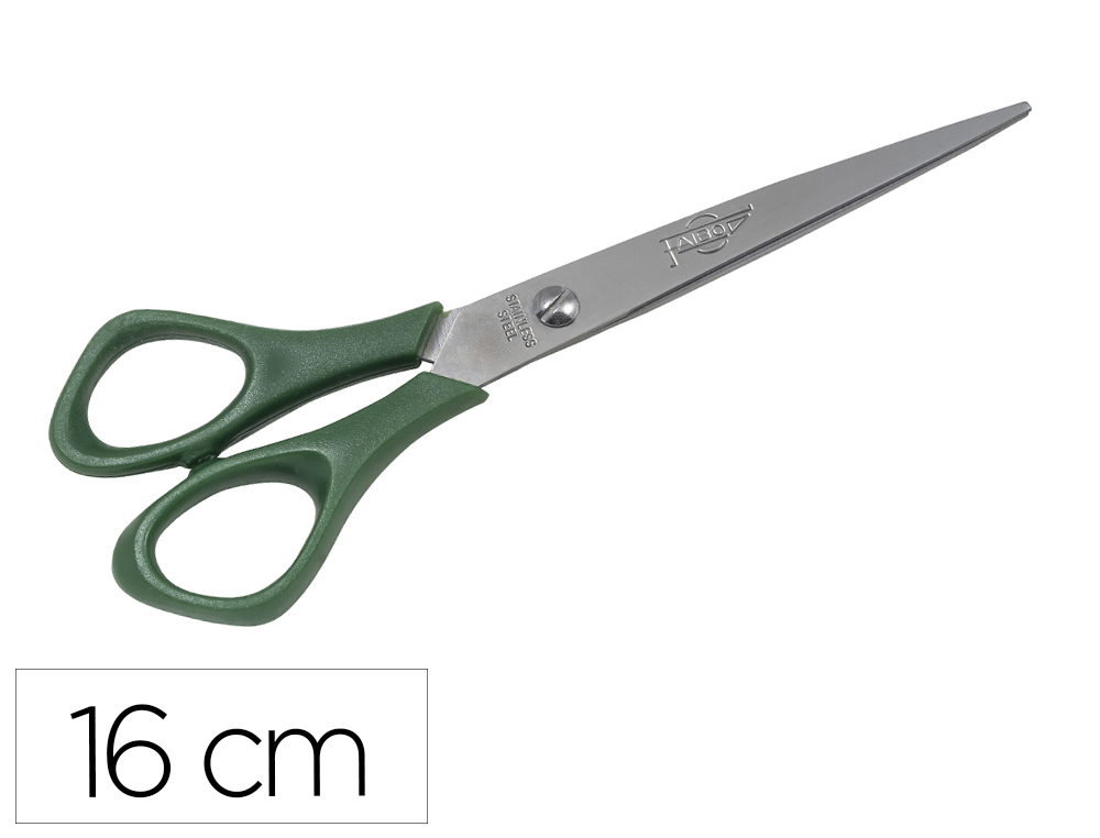 FAIBO - Tijera oficina acero inoxidable 16 cm empuñadura ergonomica en blister (Ref. T1600)