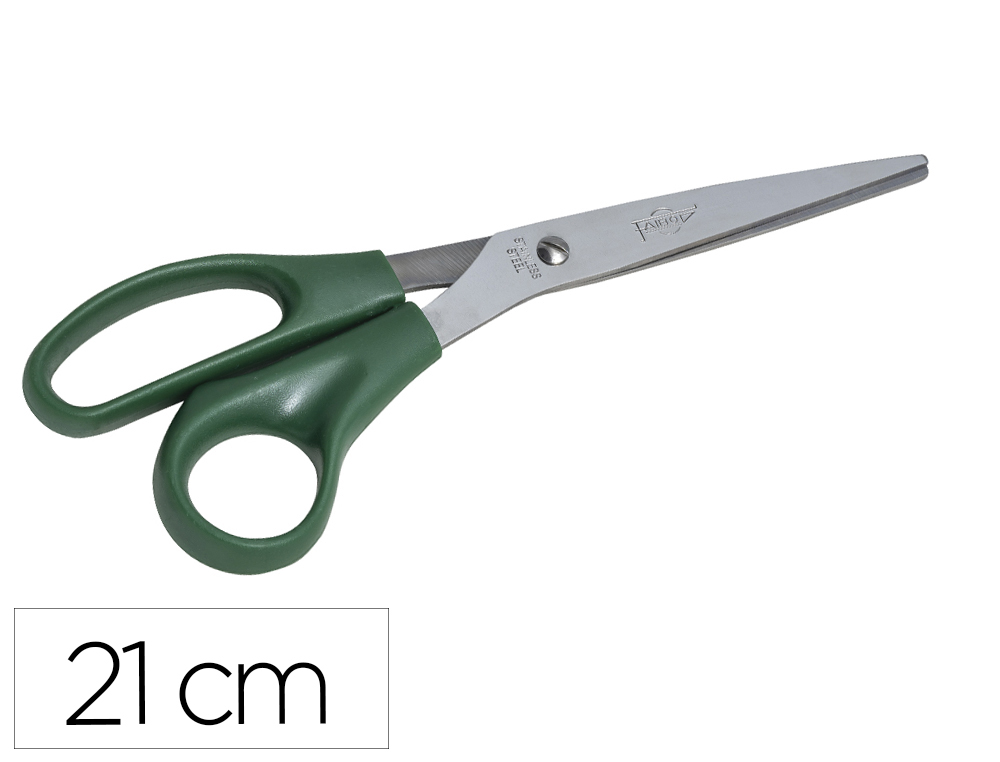 FAIBO - Tijera oficina acero inoxidable 21 cm empuñadura ergonomica en blister (Ref. T2100)