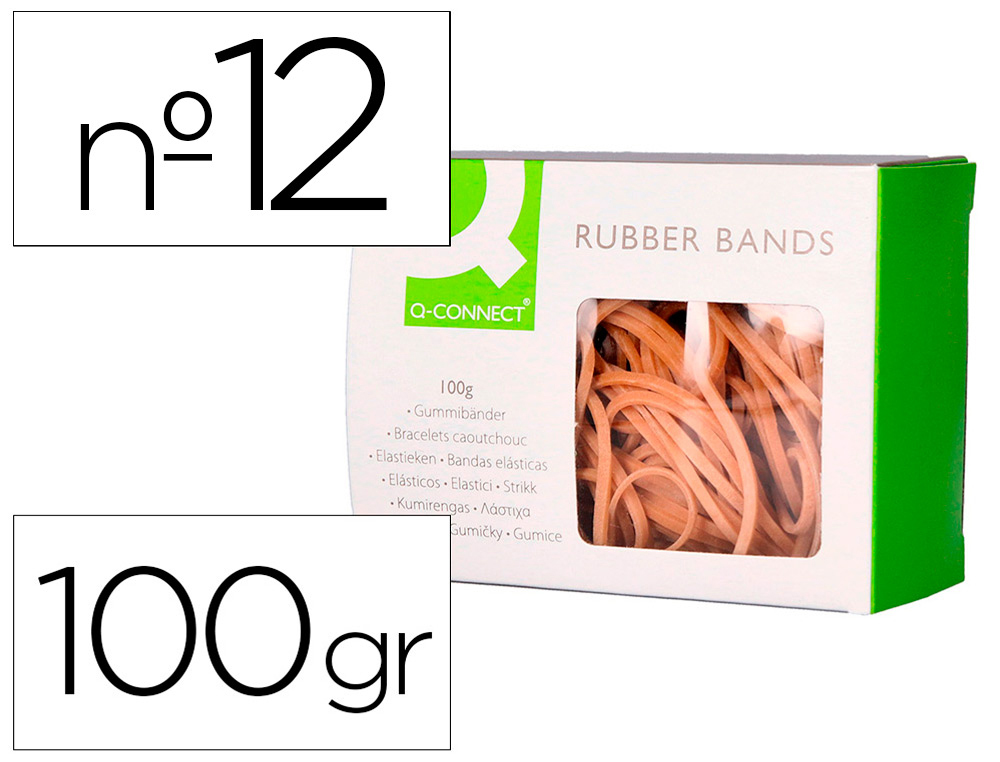 Q-CONNECT - GOMILLAS ELASTICAS 100 GR NUMERO 12 120 X 2 MM (Ref.KF15047)