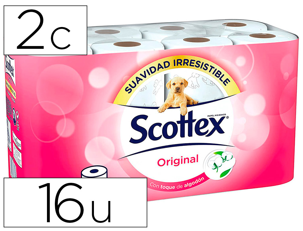 SCOTTEX - PAPEL HIGIENICO ORIGINAL PAQUETE DE 16 ROLLOS (Ref.17191)