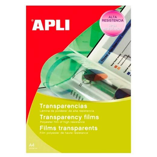 APLI - Transparencias Caja de 10 ud De poliester De 100 micras A4 (Ref.10290)