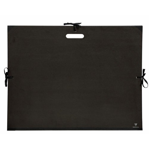 CLAIREFONTAINE - Carpeta dibujo 52x72cm A2 Negro cierre gomas (Ref.38929C)