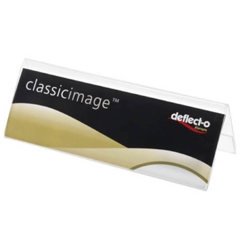 DEFLECTO - Portanombres Doble Cara Plástico A6 150x55x30 mm (Ref.778901)