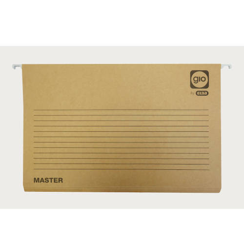 GIO - Carpeta colgante caja 25ud Folio Lomo V Kraft Visor superior Cartón (Ref.400021905)