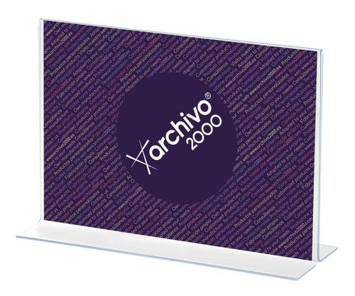 DEFLECTO - Expositor Sobremesa A3 En T Horizontal Poliestireno (Ref.48011)