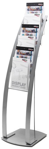 DEFLECTO - Expositor de pie Contemporary 125x38,5x38,5mm 6 cajetines Plata (Ref.693145)