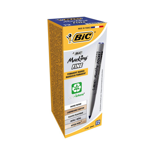 BIC - Marcador permanente bolsillo POCKET 1445 Trazo 1mm Azul Punta conica Mayoria superficies 820901 (Ref.8209011)