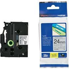 BROTHER - CINTA de ROTULAR LAMINADA METALICA 8m 24mm PLATA sobre NEGRO (Ref.TZE-M951)