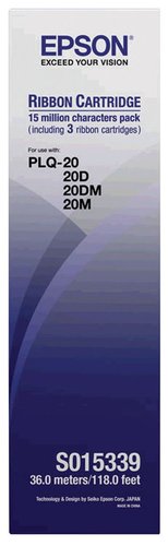 EPSON - CINTA S015339 NEGRA PLQ-20/20M, PLQ-22CS/22CSM PACK 3 (Ref.C13S015339)