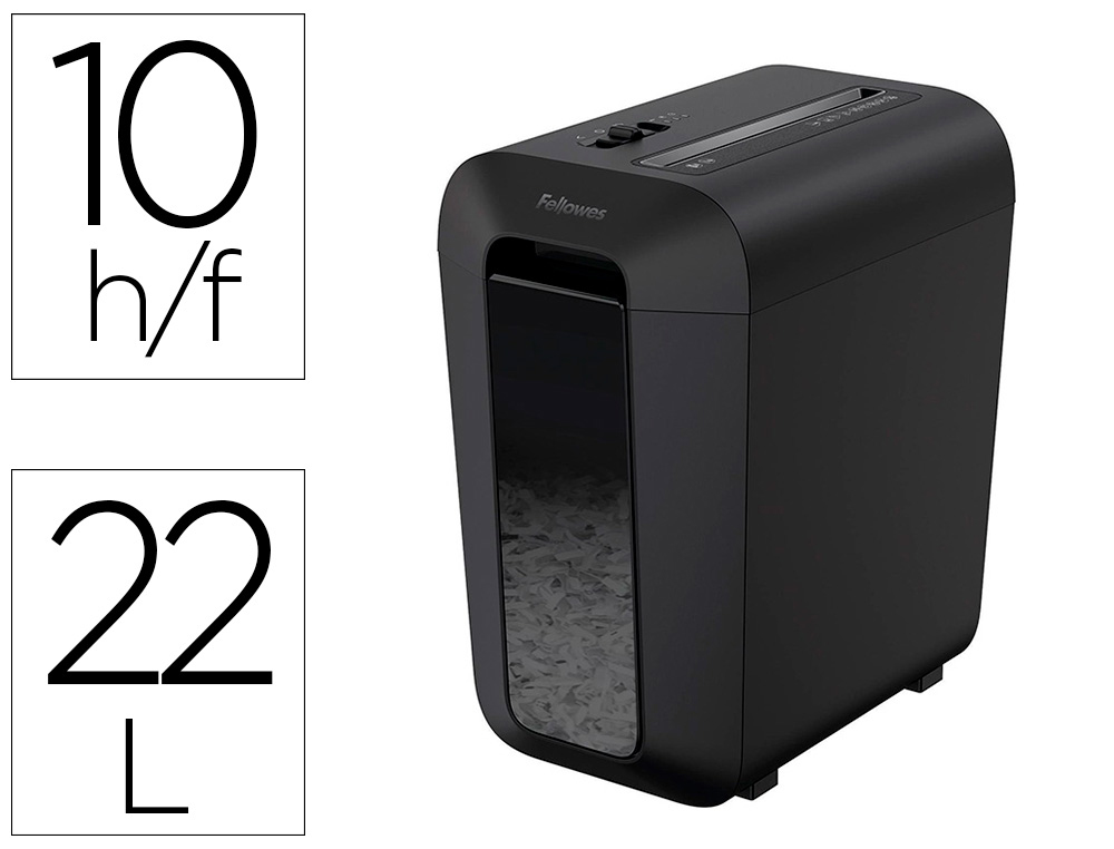 FELLOWES - Destructora de documentos lx-65 capacidad de corte 10 h seguridad p4 destruye grapas clips y (Ref. 4400701)