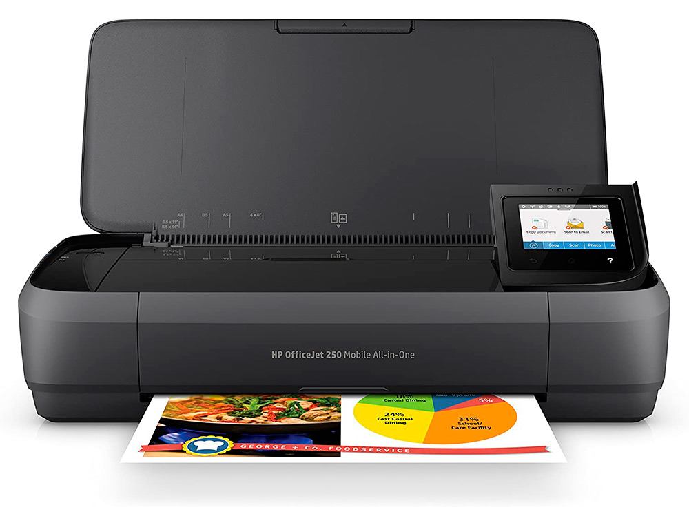 HP ( HEWLETT PACKARD ) - Equipo multifuncion portatil officejet 250 wifi 4800x1200 tinta 10 ppm negro 7 color ppm escaner copiadora (Ref. CZ992A) (Canon L.P.I. 5,25€ Incluido)