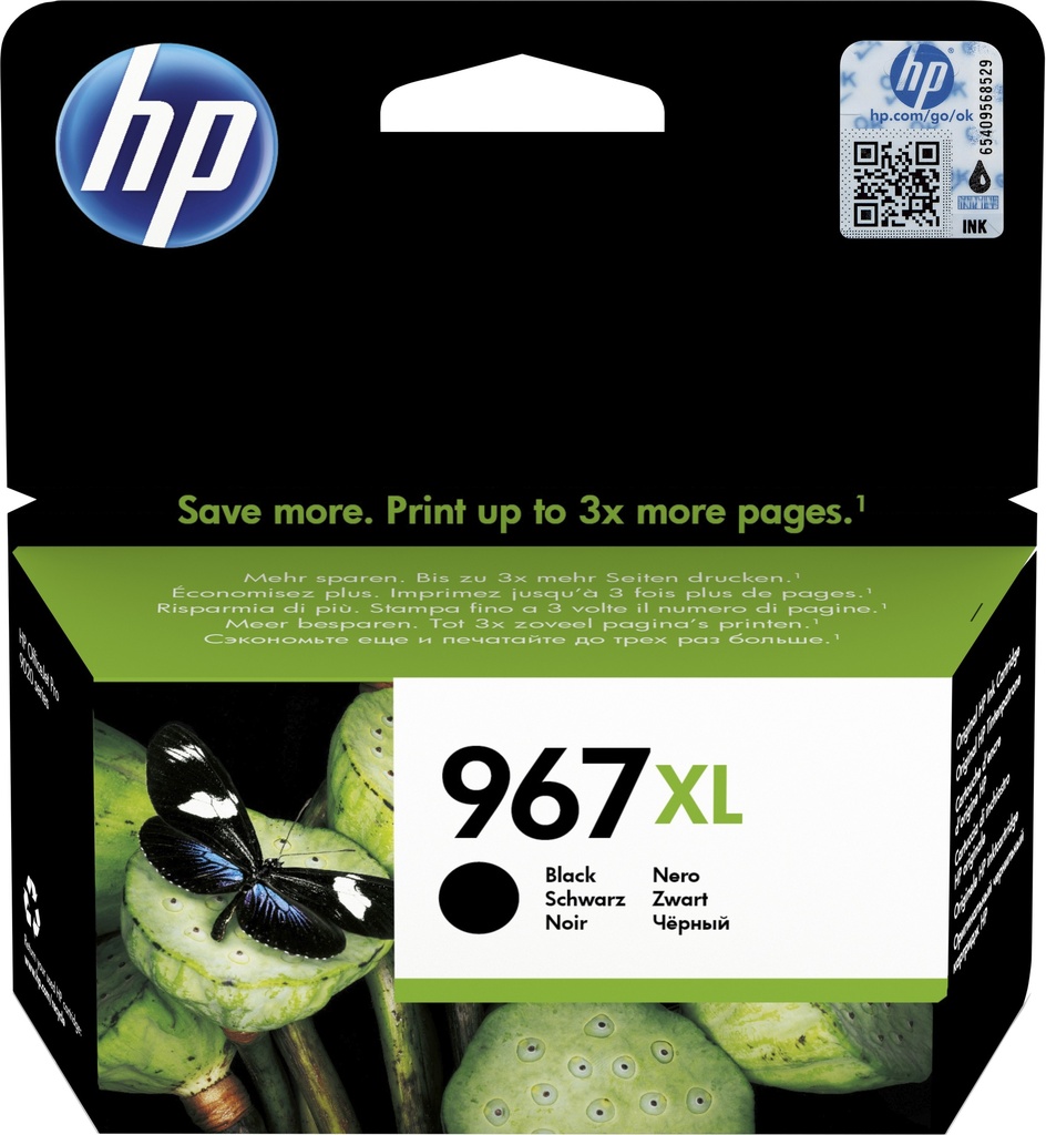 HP - TINTA NEGRO OFFICEJET PRO 9020, 9022, 9023, 9025, 9026, 9028 - Nº 967XL (Ref.3JA31AE)