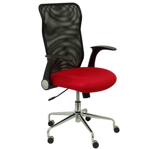 PIQUERAS Y CRESPO - Silla de direccion pyc respaldo alto regulable en altura rojo alto 1010+70 mm ancho 610 mm prof 550 mm (Ref. 4031RJ)