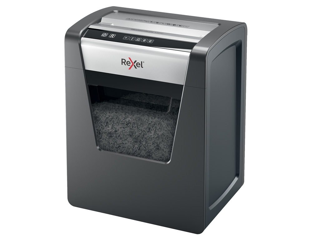 REXEL - DESTRUCTORA DE DOCUMENTOS MOMENTUM M510 CAPACIDAD DE CORTE 10 HOJAS DESTRUYE GRAPAS Y CLIPS PAPELERA 23 L (Ref.2104575EU)