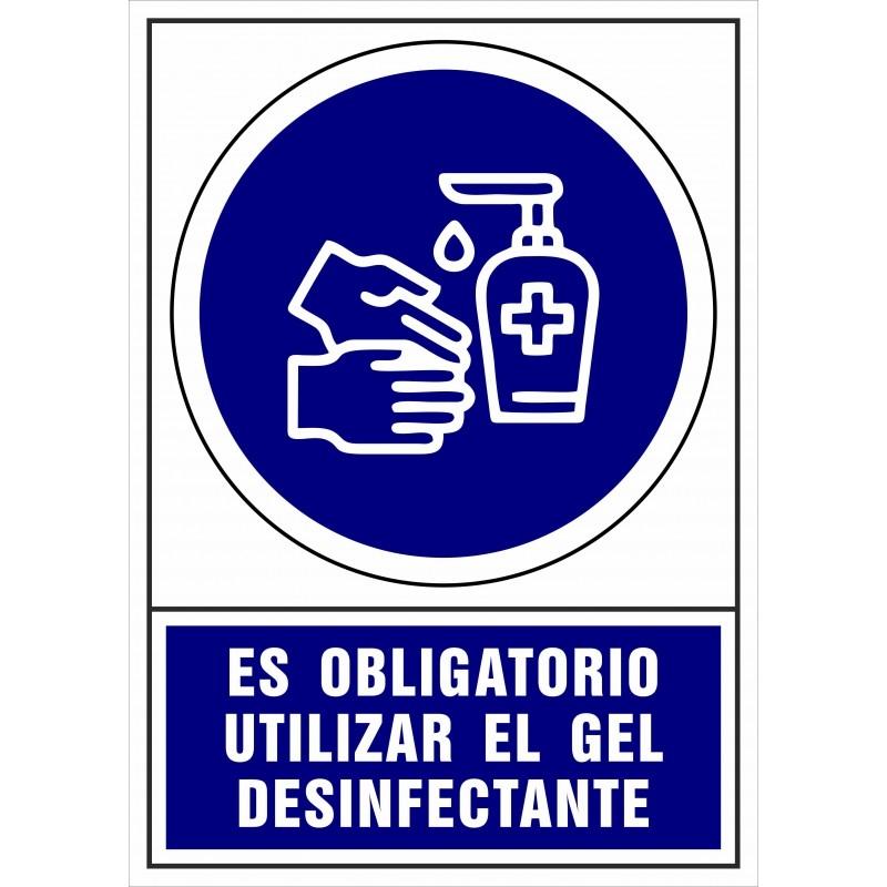 ARCHIVO 2000 - Pictograma obligatorio el uso de gel desinfectante pvc color azul 210x297 mm (Ref. 6173-14 AZ)