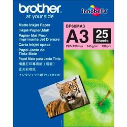 BROTHER - PAPEL FOTOGRÁFICO MATE, 145 G. EN A3 (PACK DE 25 HOJAS) (Ref.BP60MA3)