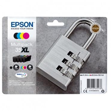 EPSON - INK JET 35XL WORKFORCE PRO WF-4720DWF / 4725DWF / 4730 DTWF / 4740 DTWF MULTIPACK 4 NEGRO AMARILLO (Ref.C13T35964010)