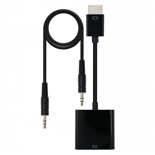 NANOCABLE - Conversor hdmi a svga+audio hdmi/m-svga/h+jack 3.5/h color negro longitud 10 cm + 1 m (Ref. 10.16.2001-BK)