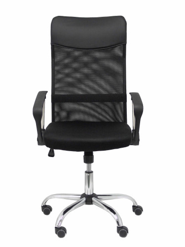 PIQUERAS Y CRESPO - SILLA GONTAR DIRECCION BRAZOS FIJOS MECANISMO BASCULANTE REGULABLE EN ALTURA ASIENTO Y RESPALDO MALLA TRANSPIRABLE NEGRO (Ref.31DBNE)