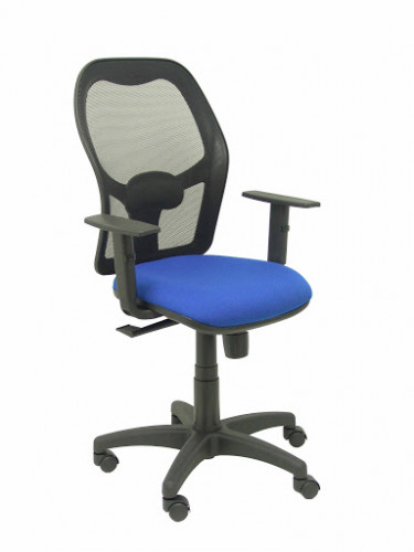 PIQUERAS Y CRESPO - SILLA OPERATIVA SINCRONIZADA MOD. ALOCÉN REGULABLE RESPALDO DE MALLA ASIENTO AZUL (Ref.345SNB229B10)