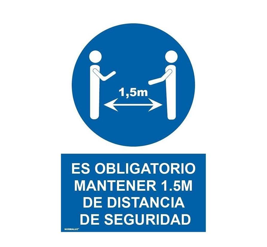 ARCHIVO 2000 - Pictograma obligatorio mantener 1,5 m de distancia de seguridad pvc color azul 210x297 mm (Ref. 6173-15 AZ)