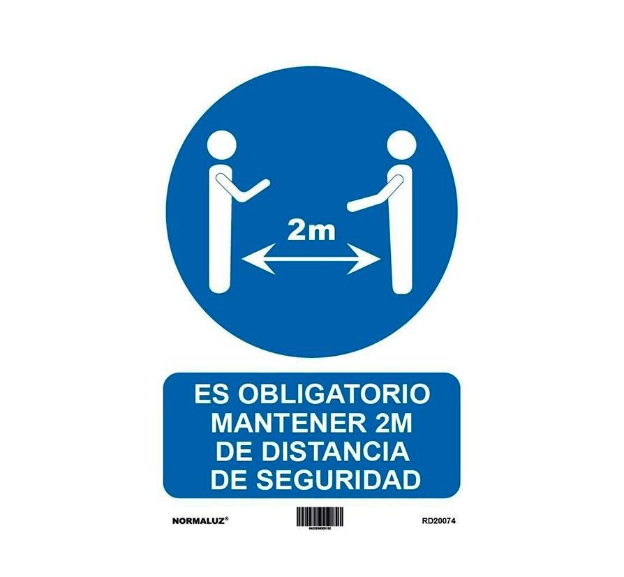 ARCHIVO 2000 - Pictograma obligatorio mantener 2 m de distancia de seguridad pvc color azul 210x297 mm (Ref. 6173-16 AZ)