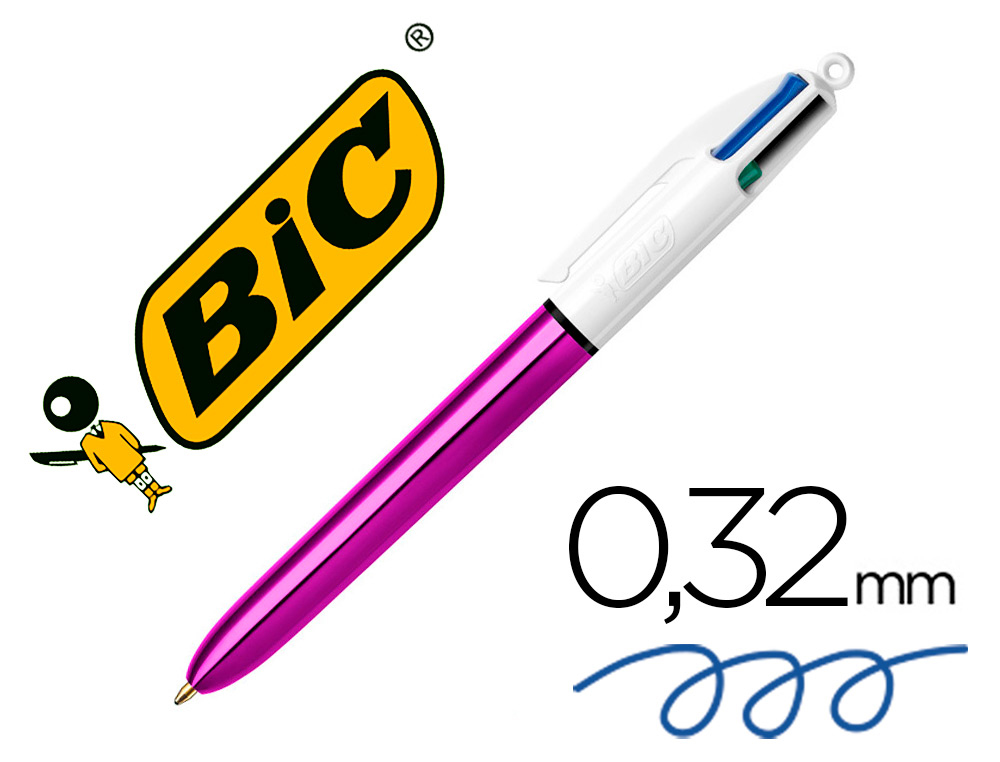 BIC - Boligrafo cuatro colores shine morado punta de 1 mm (Ref. 982876)