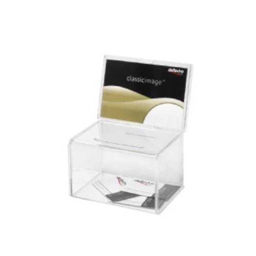DEFLECTO - BUZÓN DE SUGERENCIAS PERSONALIZABLE SIN LLAVE 155X110X205 MM (Ref.DE592901 CS TP)