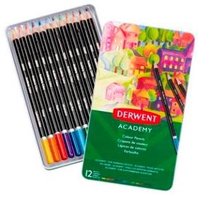 DERWENT - LÁPICES DE COLORES SURTIDOS EN CAJA METÁLICA DE 12UD (Ref.2301937)