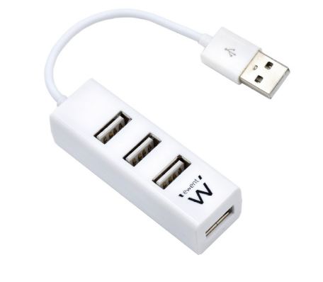 EWENT - Mini-hub 4 puertos usb 2.0 blanco (Ref. EW1122)
