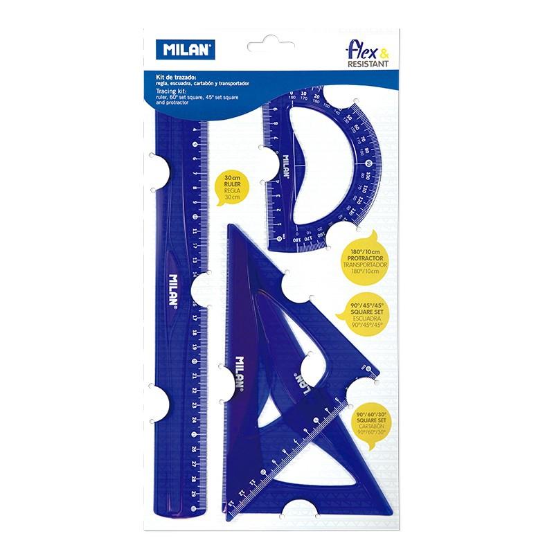 MILAN - EQUIPO DIBUJO 30 CMS AZUL (Ref.359801)